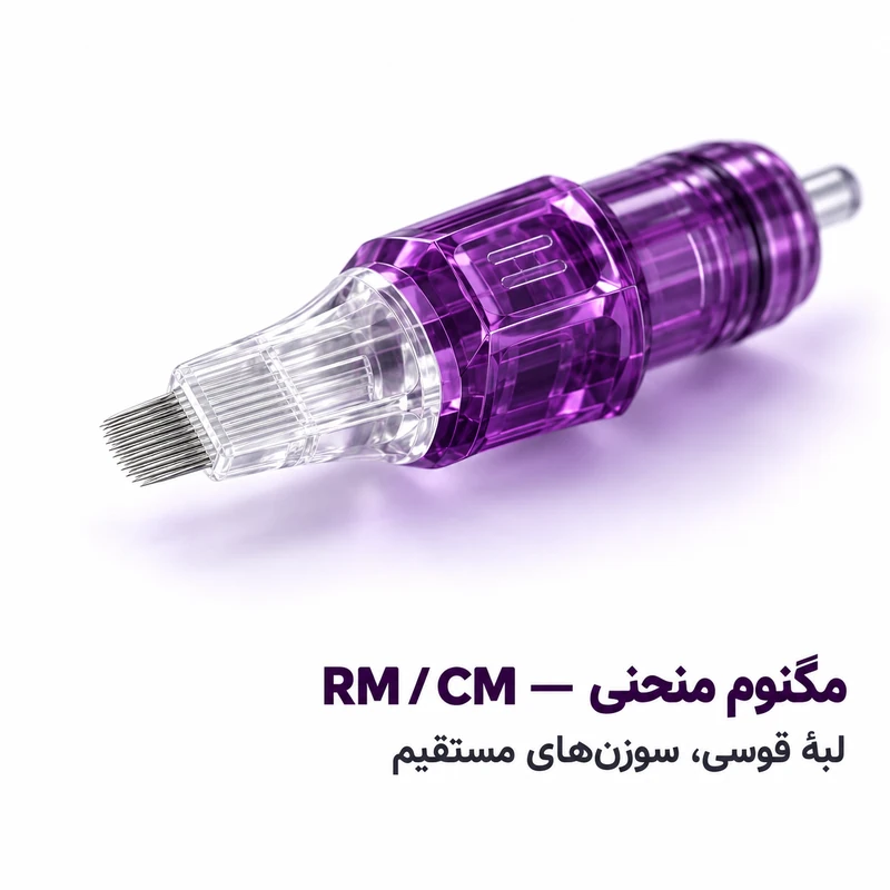 نمای زاویه دار سوزن کارتریج RM و CM مگنوم منحنی