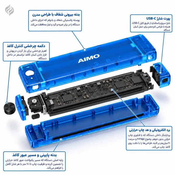 اجزای پرینتر تاتو آیمو بلو AIMO Blue