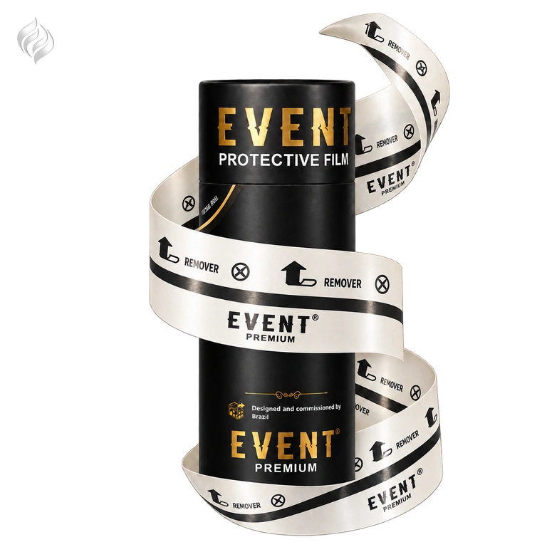 رول فیلم محافظ تتو ایونت Event Protective Film با بسته‌بندی مشکی و لایه پشتی جداشده