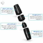 نمای بازشده قطعات پن هاکتور ایونت مشکی با توضیح موتور، بدنه و اتصال RCA
